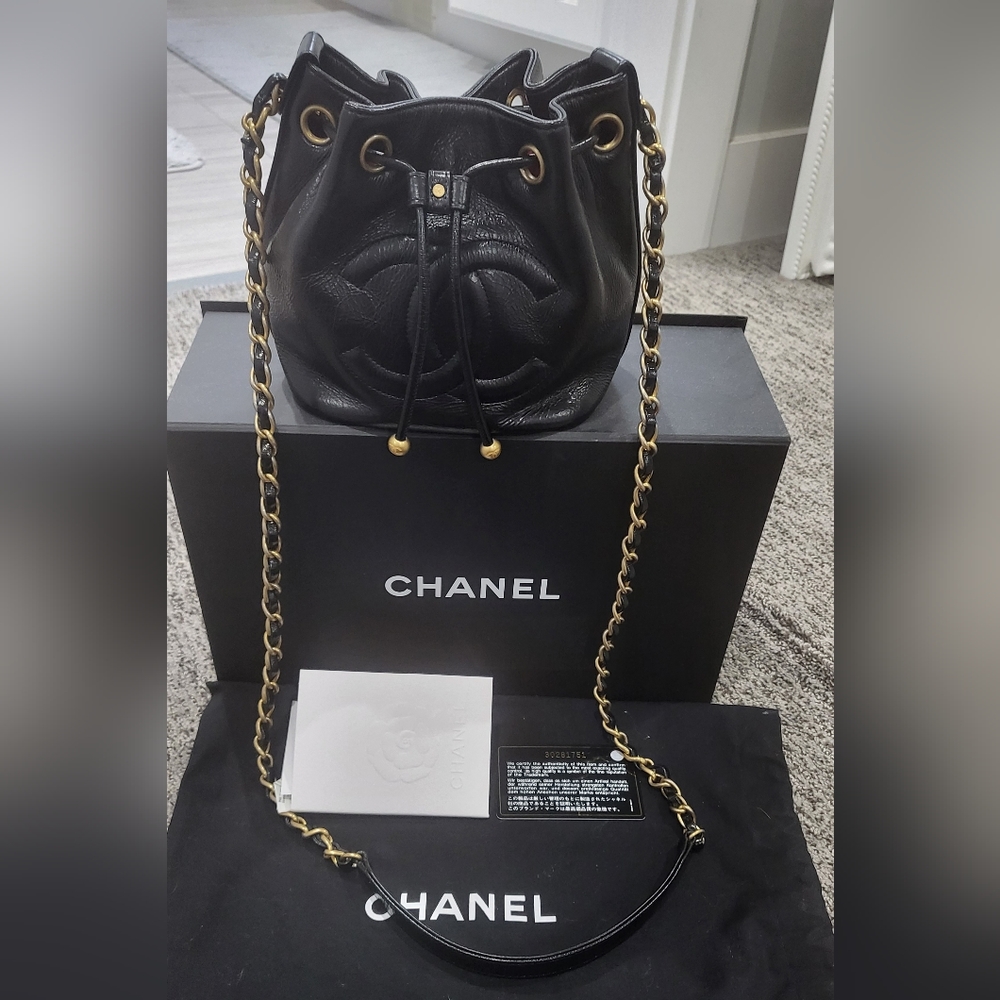 Chanel Mini Drawstring Bucket Bag